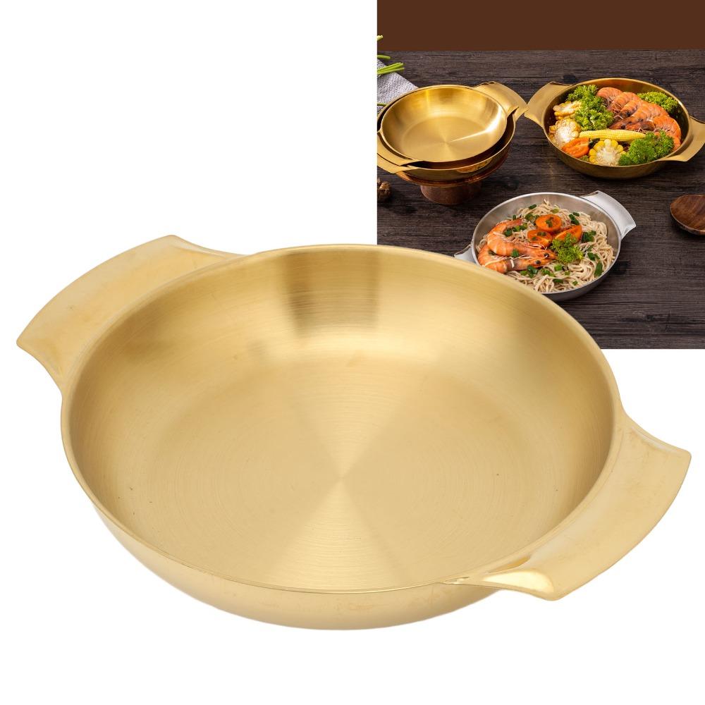 Heat Resistance Paella Pan Double Ear Instant Noodle Bowl Kitchen Tool Frying Pan  Seafood Hot Pot