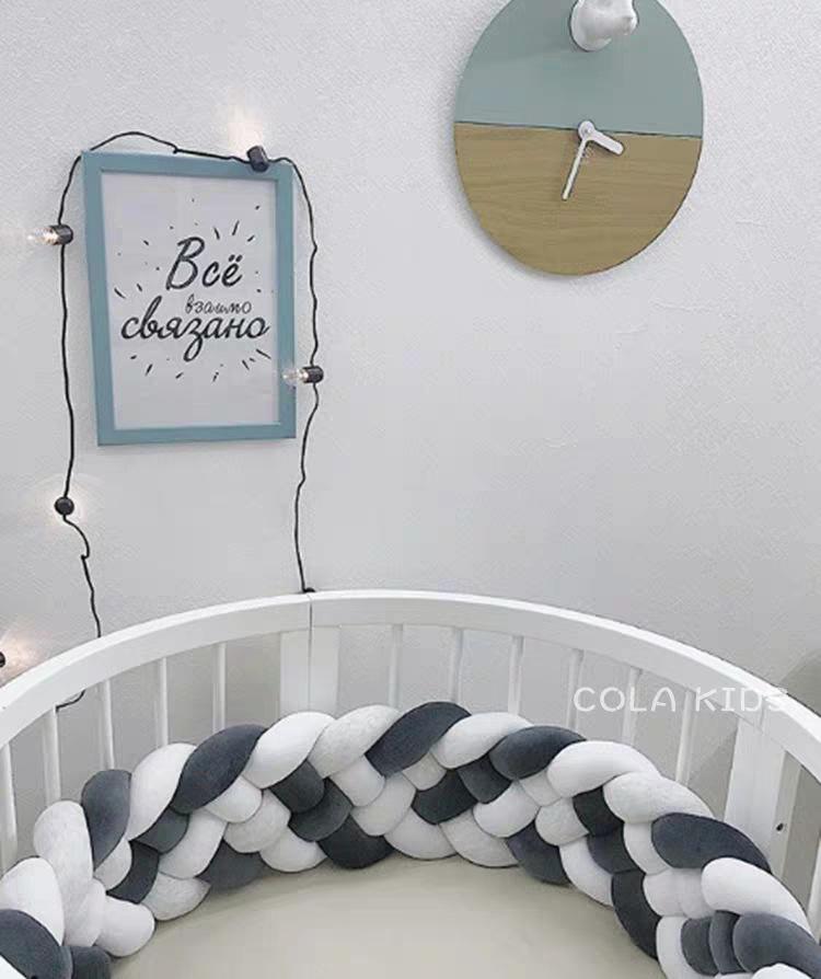 Dänischer Strick Nordischer Knotenball Krippenstoßschutz - 6-Strang-Zopf für Neugeborene