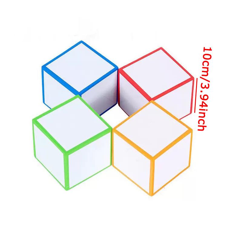 WTEMPO Small Dry Erase Foam Blank Square Quicky-Dry Erase Cube Ideal for Home Games Classroom School Supplies, Drawing Letters and Numbers
