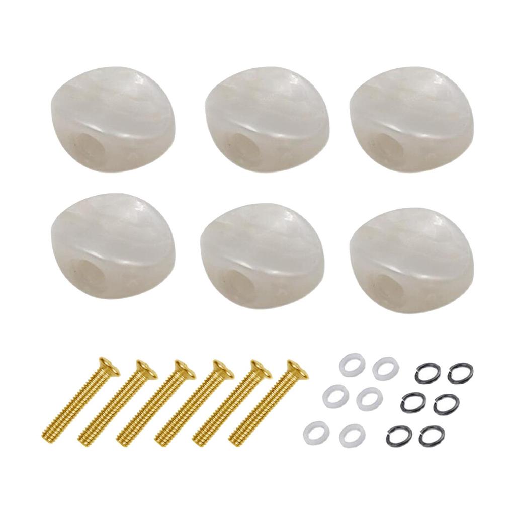 6Pcs Guitar Tuning Pegs Button Machine Head Tuner Knobs Durable with Ferrule and