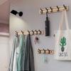 Kreative Verstellbare Bambus Garderobe Wandmontiert Badezimmer Kleidung Aluminiumlegierung Hängehaken Heimaufbewahrung Haken 2024 Neu