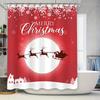 Tu Christmas Shower Curtain Set Festive Holiday Decor Reindeer Sleigh Winter Theme Bathroom Fabric Waterproof Backdrop Xmas Part