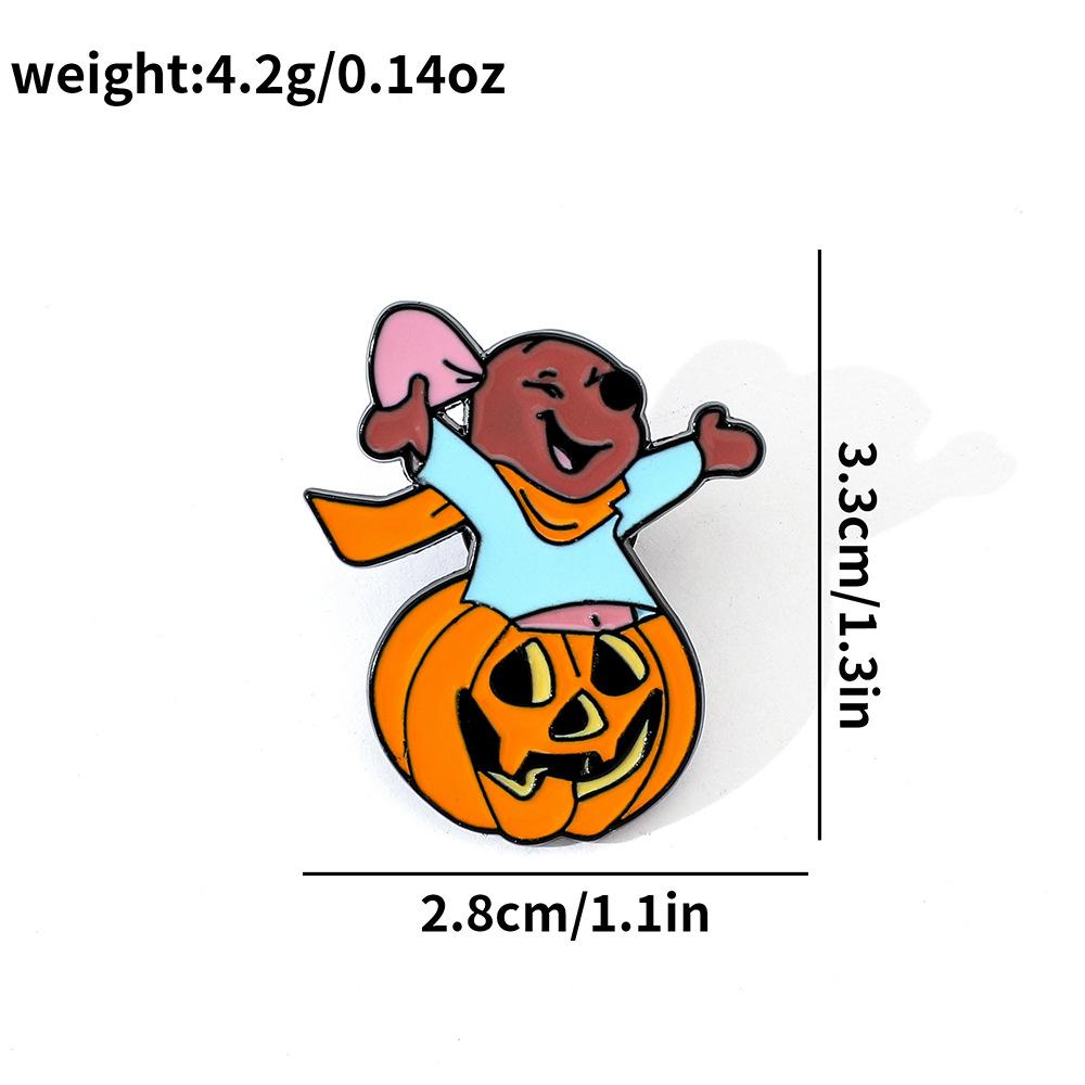 Хэллоуинская тыква Винни-Пух и Тигра Металлическая значок Пятачок Брошь