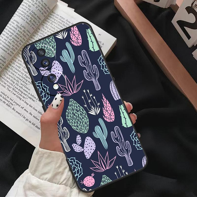 Cactus Pattern Case For Honor X8 X9 X7 X6 a 8X 9X X9a Cover For Honor Magic 5 Pro 10 50 70 90 Lite Coque
