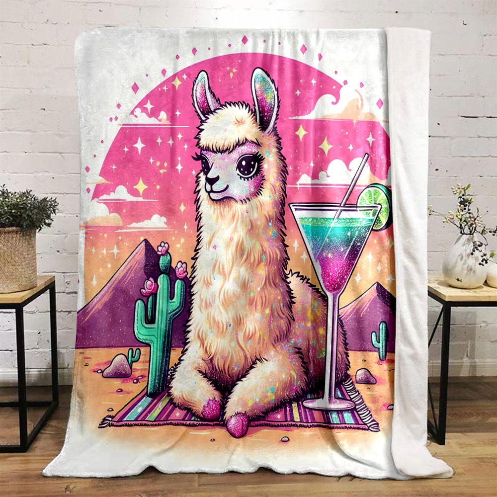 Llama Oasis Dreamscape print blanket soft and cozy perfect for the living room bed sofa or a nap,gift