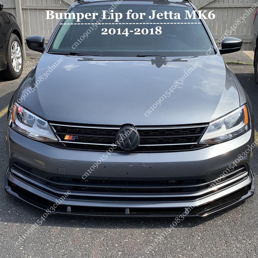 Splitter Lip Bumper Anteriore 3 Pezzi per Volkswagen Jetta MK6 Facelift 2014-2018 Tuning Body Kit Protezione Spoiler Mod Vernice Nera Lucida con Rivestimento UV