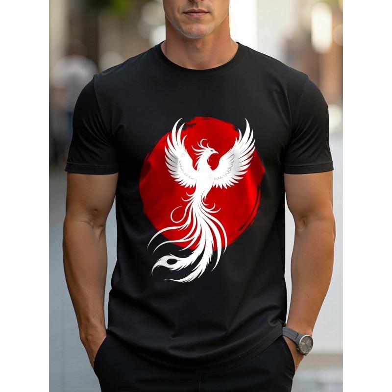 Men's Printed Short-sleeve T-shirt, Breathable Summer Half-sleeve Top,Stylish and Casual, Machine-washable ,Comfortable Fit