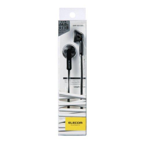 Elecom Stereo Earphones, In-Ear Type, Tangle-Resistant Flat Cord, Y-Shaped, 14.8mm Drivers, 1.2m, Black, EHP-I3510BK