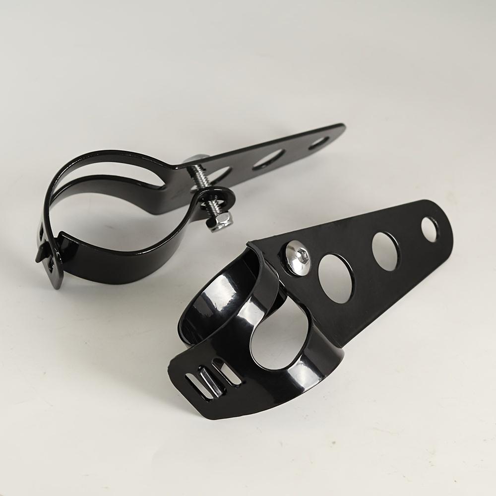 Adjustable Black Motorcycle Headlight Mount Bracket - Durable Aluminum Alloy, Fit for Chopper & Cafe Racer Fork Ear Designs, Motorcycle Accessories