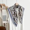 New Flower Printing New Chinese Double-sided Heterochrome 71 Square Scarf Women's Warm Scarf High-end Silk Wool Silk Scarf