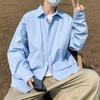 Trendig japansk vår lös passform unisex långärmad skjorta