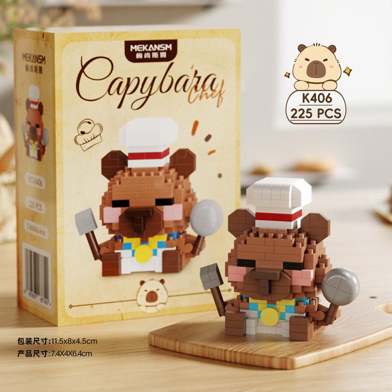Little Capybara Bala Mouse Cartoon Doll Building Blocks Cute Desktop Ornaments Children's Assembly Toys Birthday Gift