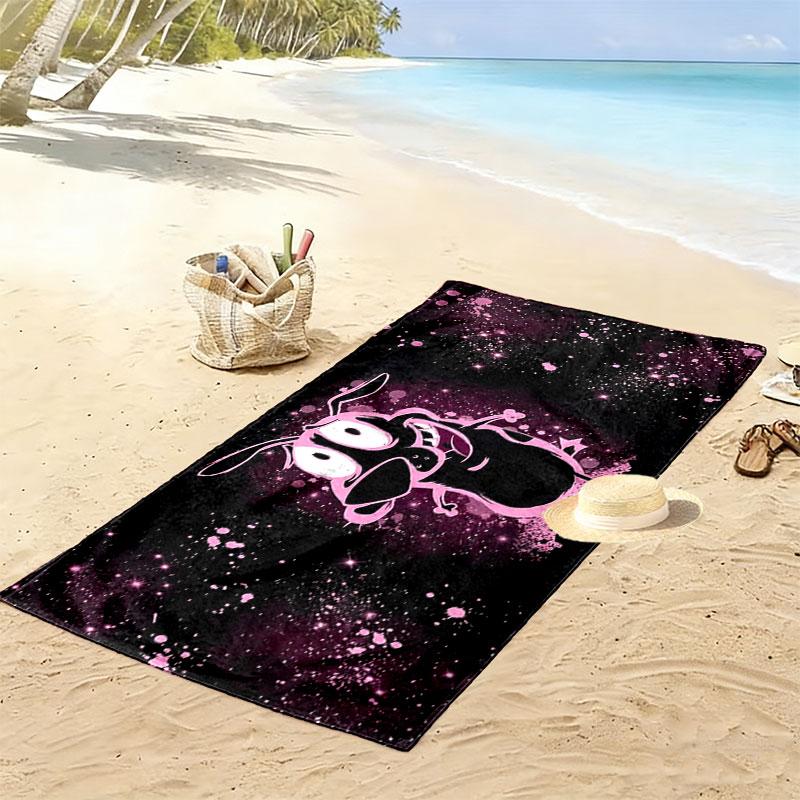 Courage the Cowardly Dog Print Beach Towel, Large Soft Quick Dry Towel for Beach Camping Swimming