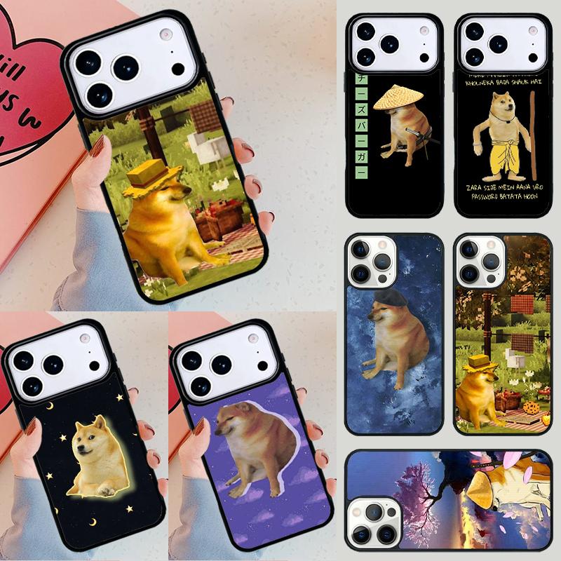 Cheems Doge Phone Case For Apple iPhone 17 Air 16E 15 14 Plus 13 12 11 Pro Max Mini Funda Cover