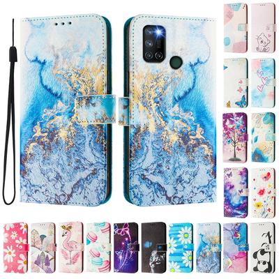 Custodia a Portafoglio in Pelle Dipinta di Lusso Colore Oceano, Copertina Stile Libro per Oppo A72/A52/A92 4G,A36 4G,Reno 8/9,Realme 8/9/10/11/12...