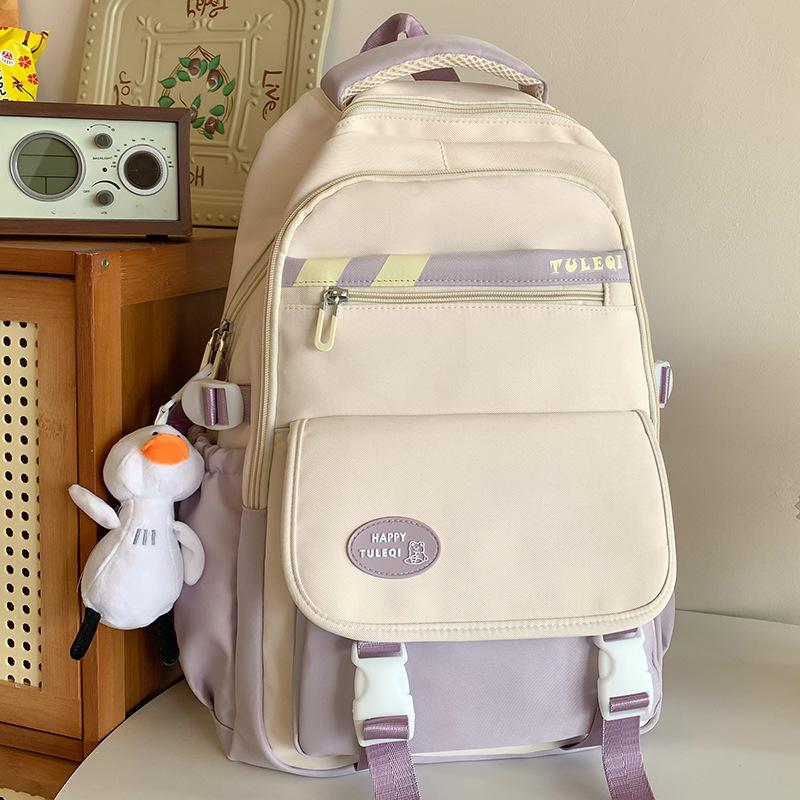 Grundschulmädchen Burgunderfarbenes Zweiteiler-Set mit Schultasche Junior High School High School Rucksack