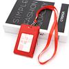 Simple Student Kids Lanyard Card Holder Slim Wallet Boys Pu Id Certificate Bus Door Credit Card Bag for Girls Zipper Coin Purses