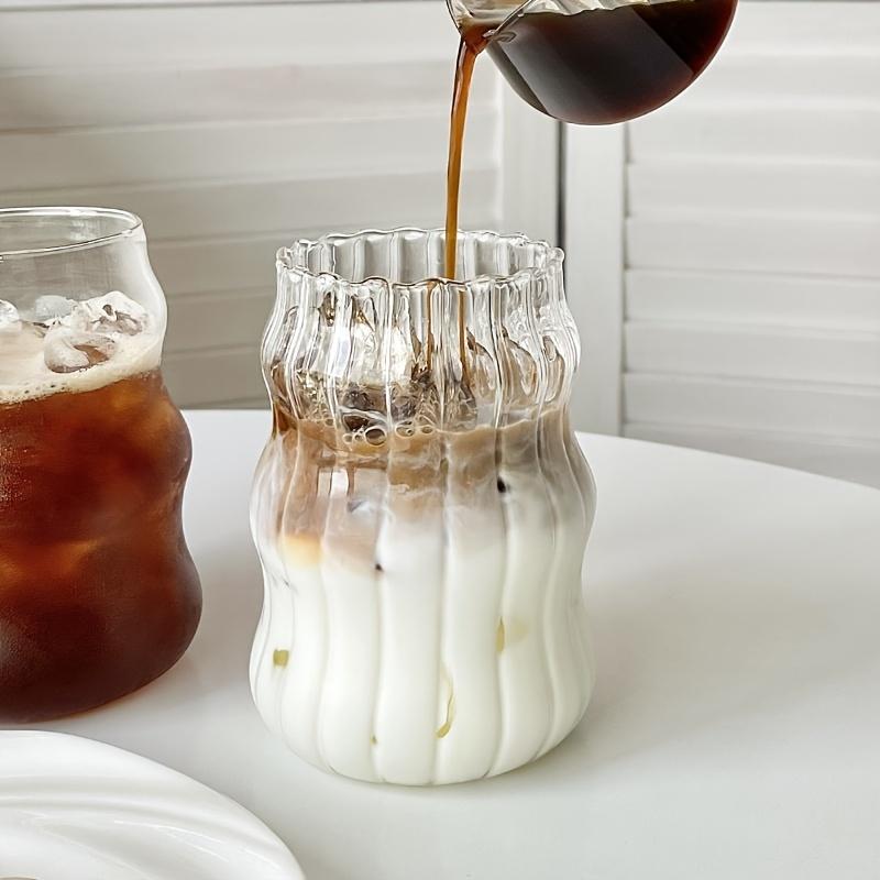 Transparent Vertical Cold Coffee Cup Glass Cups Juice Milk Drinkware Iced Water Glass Coffee Mug Cocktail Glasses Cup