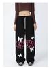 American Graffiti Butterfly Sweatpants: Korean Jazz Street Dance - Women's High-Design Spring/Summer Casual Wear
