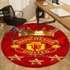 Tappeto Rotondo con Motivo Manchester United F.C, Tappetino da Interno/Esterno, per Picnic, Sala Giochi, Camera da Letto, Ufficio, Soggiorno, Tappeto Decorativo per la Casa, Regalo di Compleanno