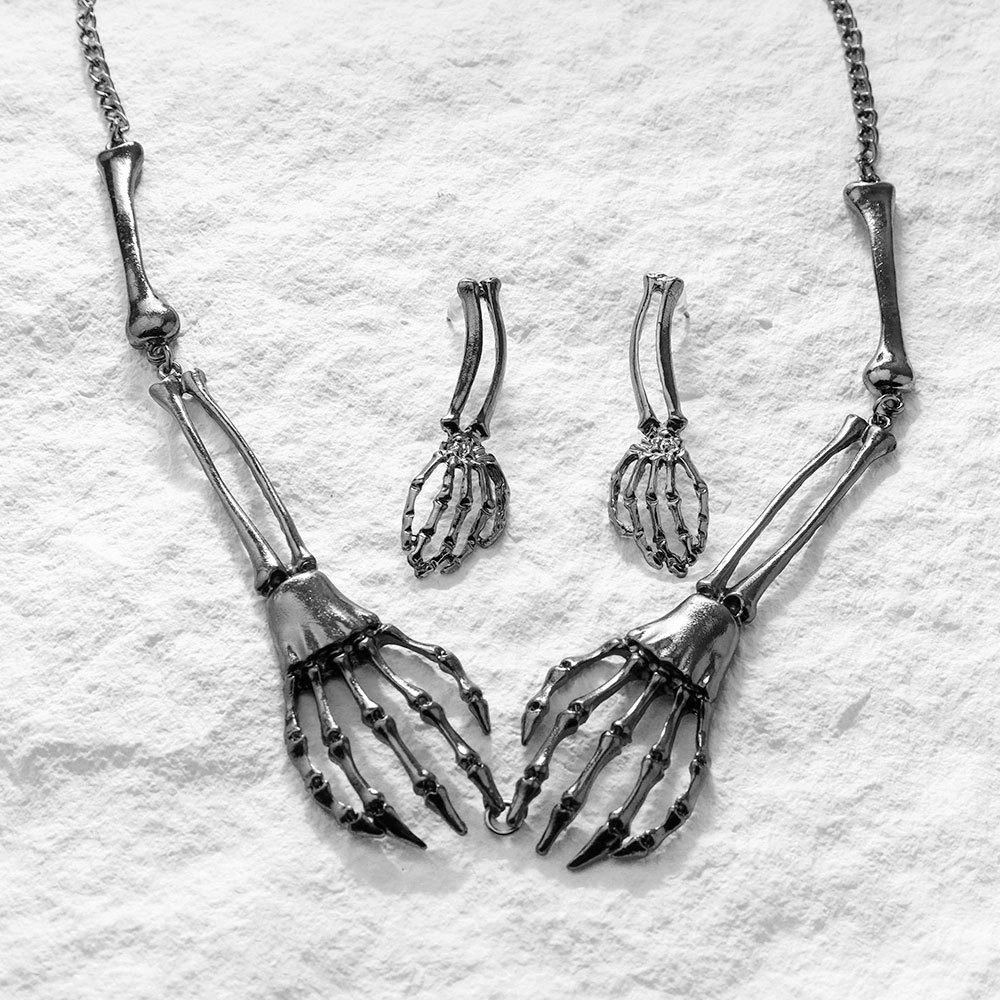 Halloween Choker Earrings Set Hip Hop Chains Punk Necklace Earring Holiday Jewelry