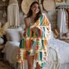 Colorful Bookshelf Flannel printed blanket suitable for all seasons suitable for living room office sofa and travel 180x250CM