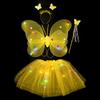 Led Butterfly Wings Light Up Angel Wings Kids Hair Bows Girl Headband Costume Girls Dress Props Party Angel Luminous Fairy Wings
