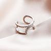 Geometric Light Luxury Rhinestone Open Ring, Fashionable and Exquisite U-shaped Ring, Manicure Ring Ring Ring
