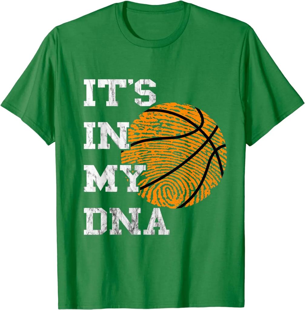 Basketball Its In My DNA Fingerprint Playing Basketball TShirt Short Sleeve Casual 100 Cotton Shirt