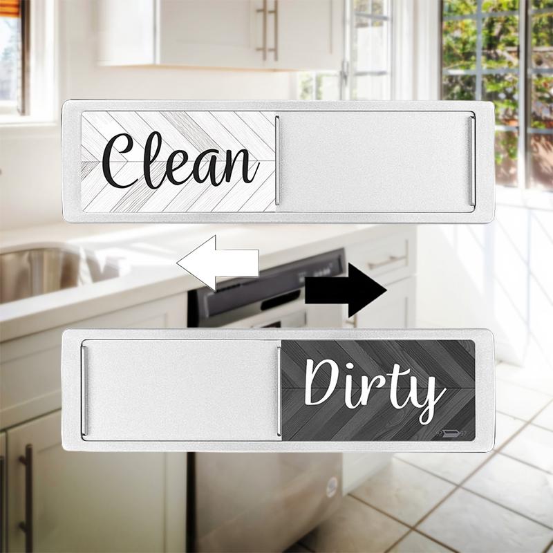 1PC Flipping Dishwasher Reminder Acrylic Memory Prompts Convenient Instructions Washing Machine Tips Clean or Dirty Kitchen