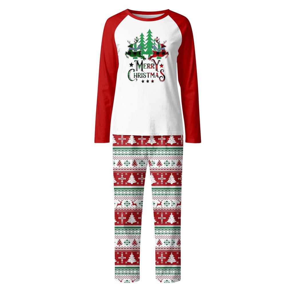 Family Matching Print Sets Pajamas Loungewear Outfits Family Matching Long Sleeve Tops+Pants Set