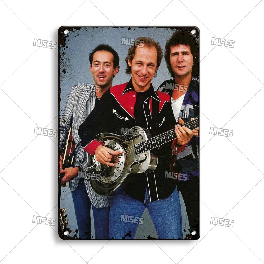MISES Rock Band Metal Poster DIRE STRAITS Band Decorative Plate Metal Sign Rusty Metal Plaque Home Club Kitchen Metal Tin Sign