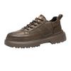 New Men's Comfortable Casual Versatile Classic Fashion Lightweight Simple Round Head Lace-up Thick Sole Lace-up Small Leather Shoes