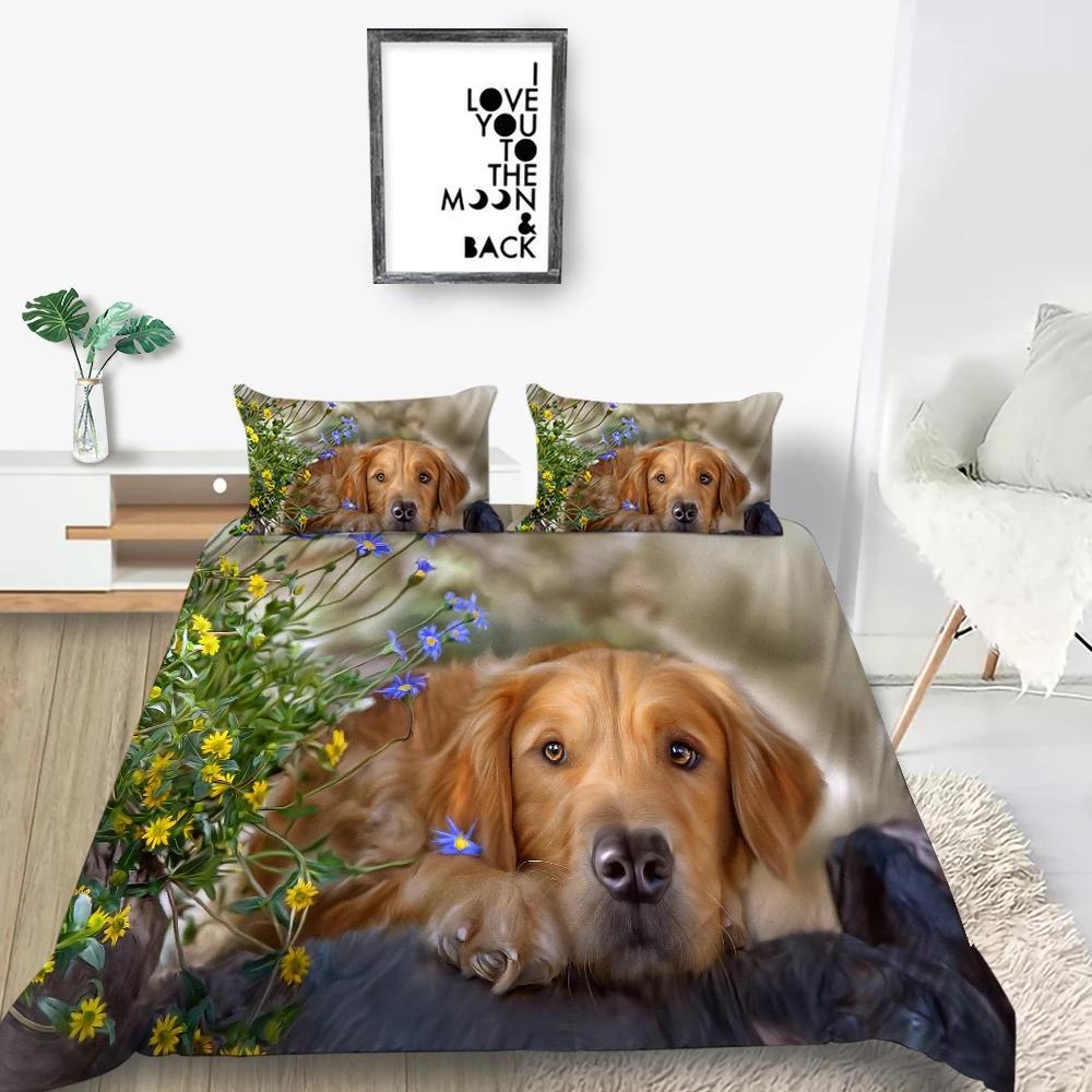 Animal Dog 3D Print A Dog Sleeping On Its Stomach Duvet Cover Design Lovely Pet Dog For Children Women Men Bedroom Decorations