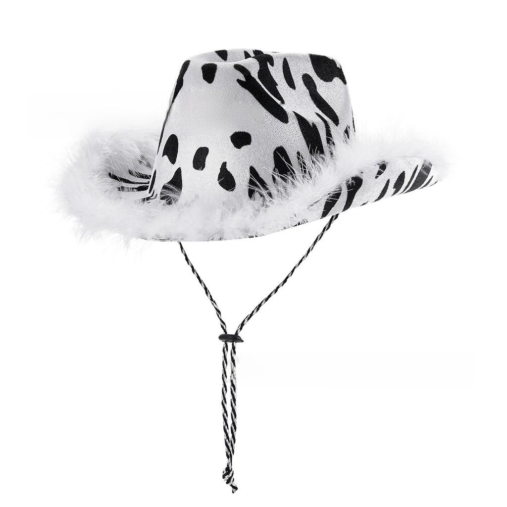 Rosa Stoff-Cowboyhut mit Sternverzierungen und leuchtender Krone für Partykleidung und Geschenke