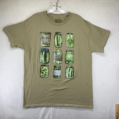 Retro Vintage Canned Pickle T Shirt Adult Large All Cotton Pickles