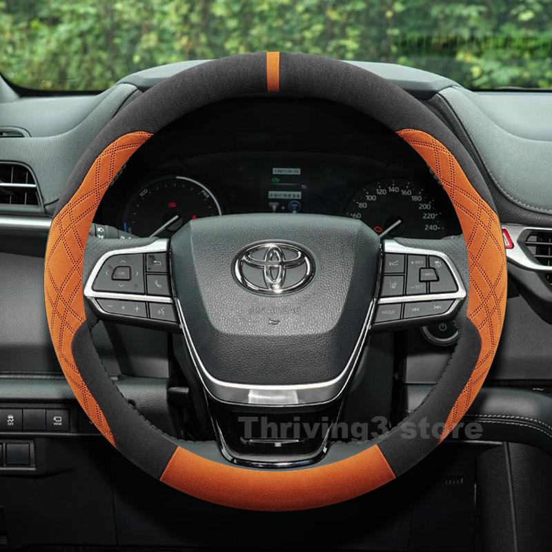Suede Warm Car Steering Wheel Cover For Toyota Sienna 2026 Camry -2025 Winter Heating Covers For Covers Auto Accessories