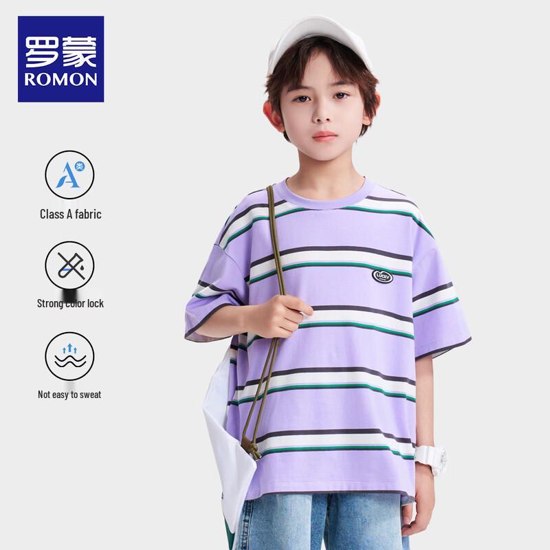 Luomeng Boys  Striped Short-Sleeve T-Shirt 140