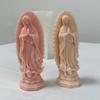 Prayer Madonna Portrait Silicone Candle Molds 3D Virgin Mary Statue Resin Plaster Cement Casting DIY Handmade Soap Crafts Mold