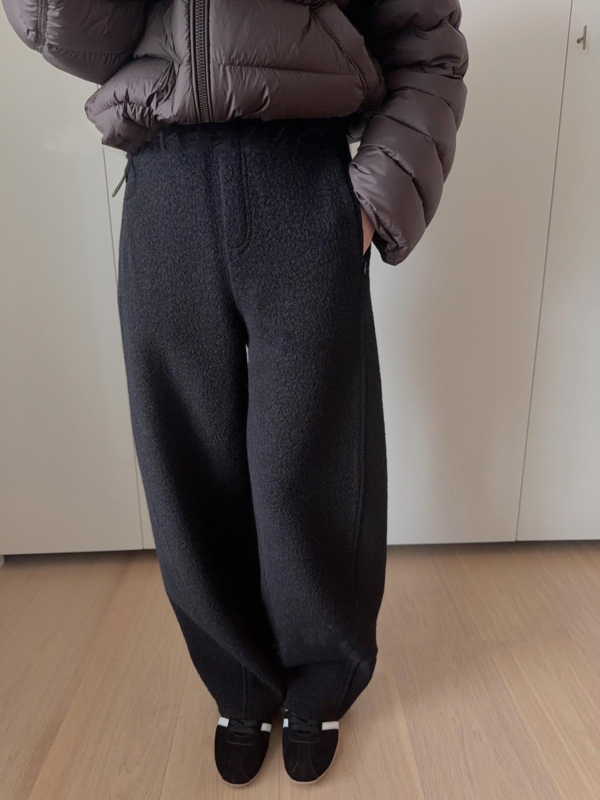 

Cozy and Warm Wool Trousers for Autumn and Winter Large чёрный