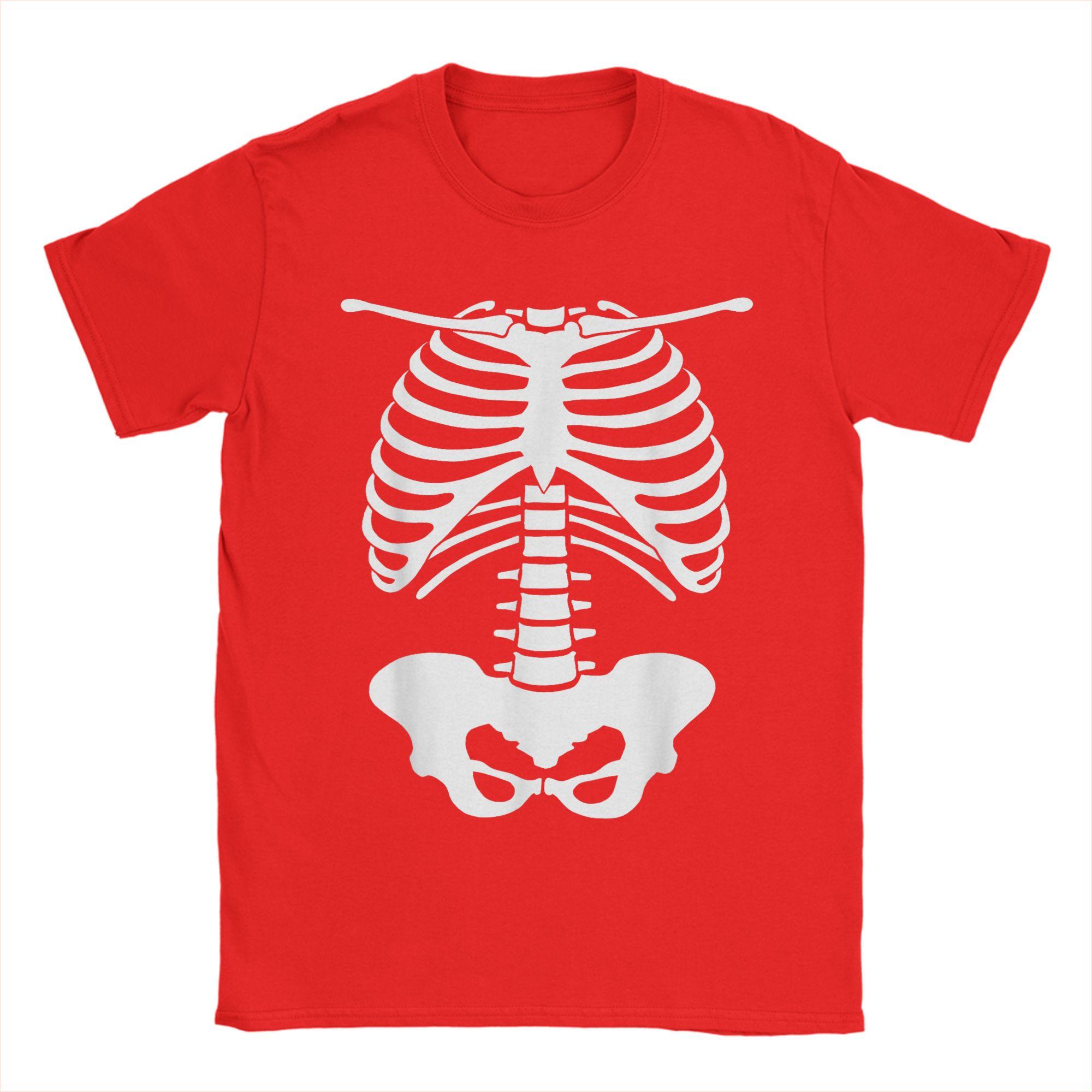 

Skeleton Rib Cage Funny Lazy Halloween Skeleton TShirt Summer TShirts Man Cotton Plus Size Clothes Short Sleeve Tops S