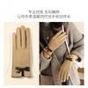 Womens Warm Fleece-Lined Cycling Gloves With Touchscreen Capability Butterfly Knot Design Winter Riding Students