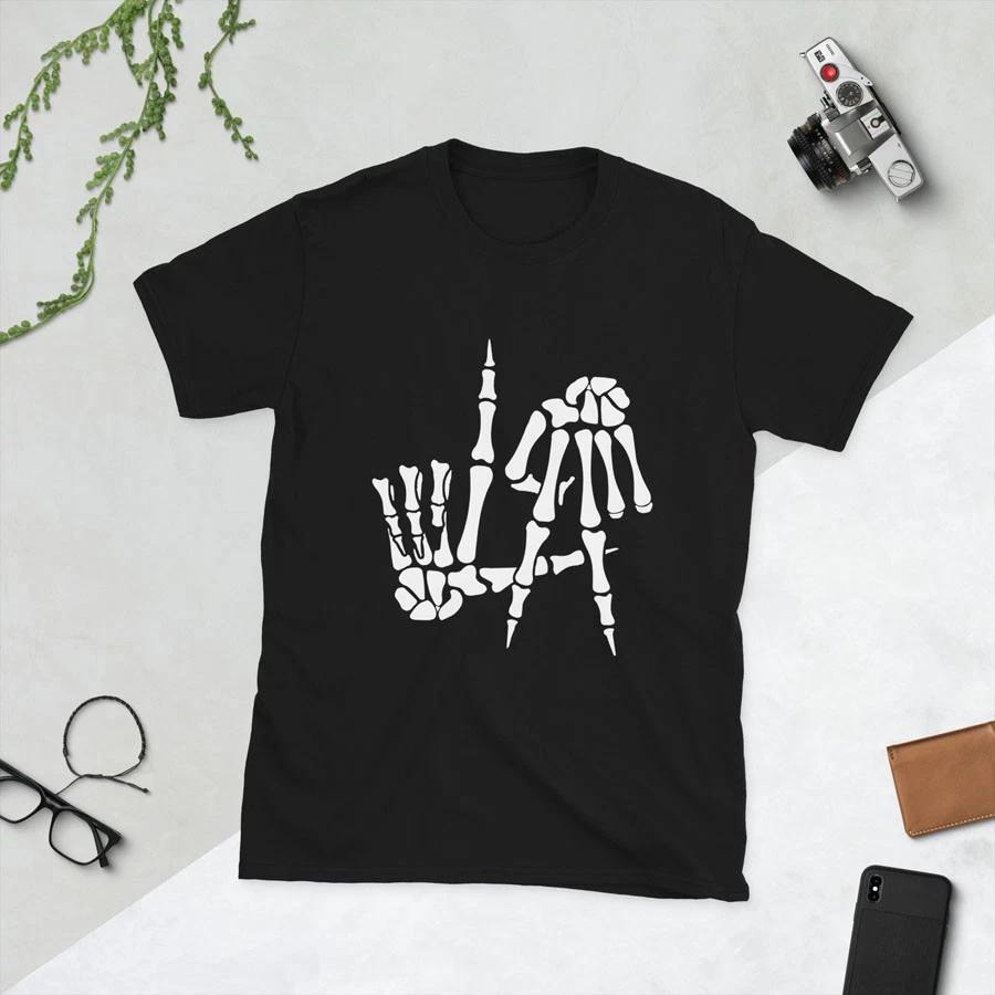

LA Los Angeles Cool Funny Stylish Skeleton Hand Sign Short-Sleeve Unisex T-Shirt S