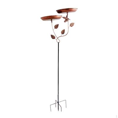 2 In 1 Bird Feeder and Birdbath Iron Bath with Stake Feestanding Sturdy Hummingbird Feeding
