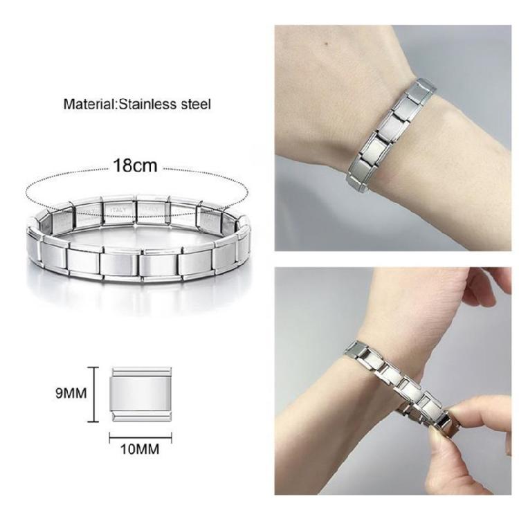 Stainless Steel Flower Charm Italian Links Fit for 9mm Bracelet Jewelry Making