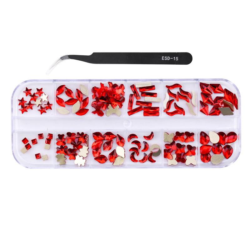 Direct Supply Of 12 Boxes Of Nail Diamonds, Special-Shaped Diamond Set Of 120 Pieces, And A Box Of Nail Diy Jewelry Accessories.