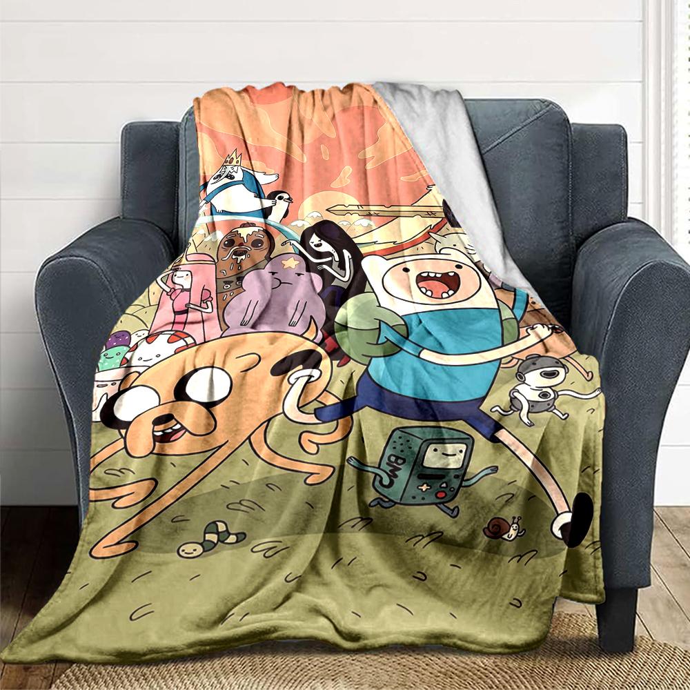 1Pc Adventure Time Characters Blanket For Couch Bed Plush Cozy Fuzzy Blanket Super Soft Warm Blankets For Fall And Winter 0918150