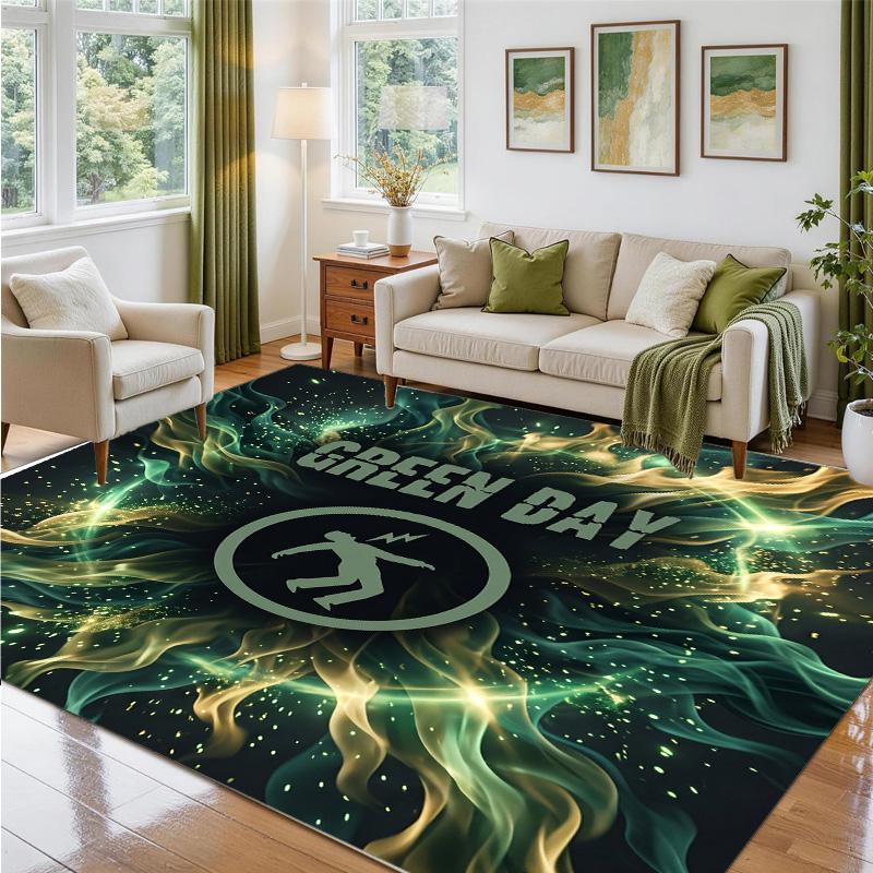 Green Day Design Crystal Velvet Rug Soft Decorative Mat for Bedroom Entrance