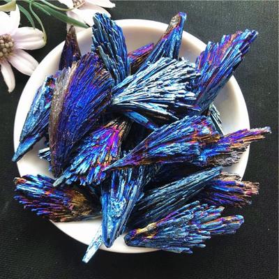 1ks Natural Quartz Crystal Jet kámen Duha Titanium Cluster Minerální vzorek Léčení