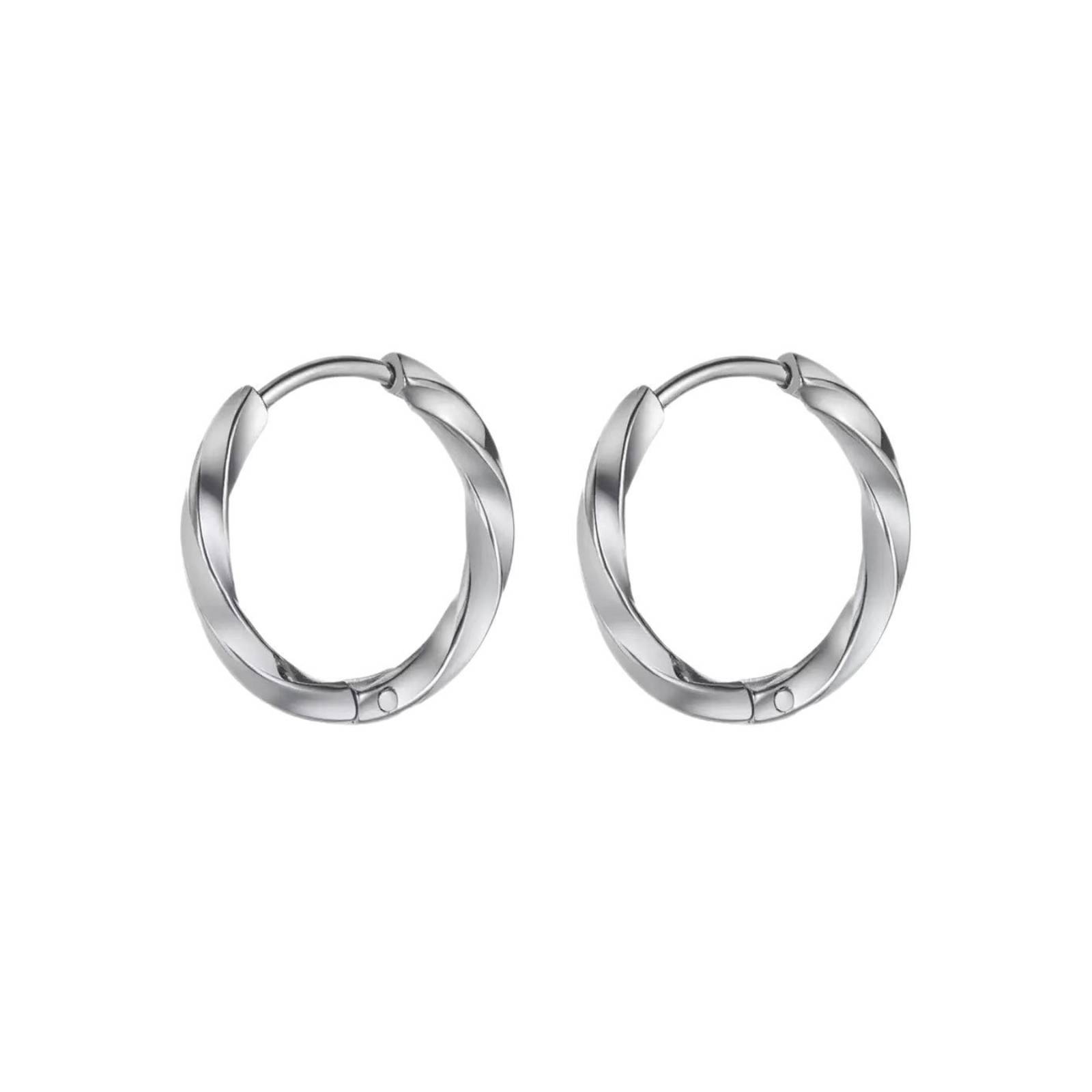 Twisted Spiral Round Hoop Earrings for Women Girls Stainless Steel Jewelry Gift